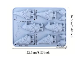 Molde silicona 6 GNOMOS de Navidad 